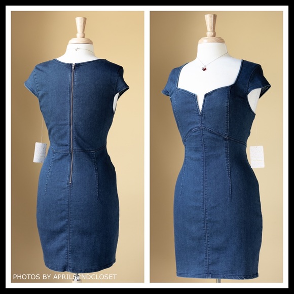 ❗️6-HOUR SALE❗️FREE PEOPLE BOHO DENIM DRESS A2C - Picture 3 of 8